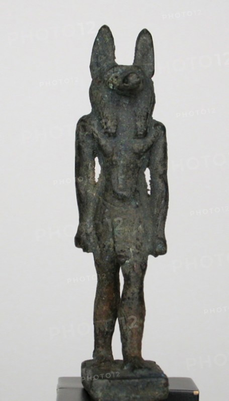 Statuette of the God Anubis, Third Intermediate Period–Late Period, Dynasty 21–31 (about 1069–332 BC), Egyptian, Egypt, Bronze, 10.8 × 2.5 × 3.8 cm (4 1/4 × 1 × 1 1/2 in.)