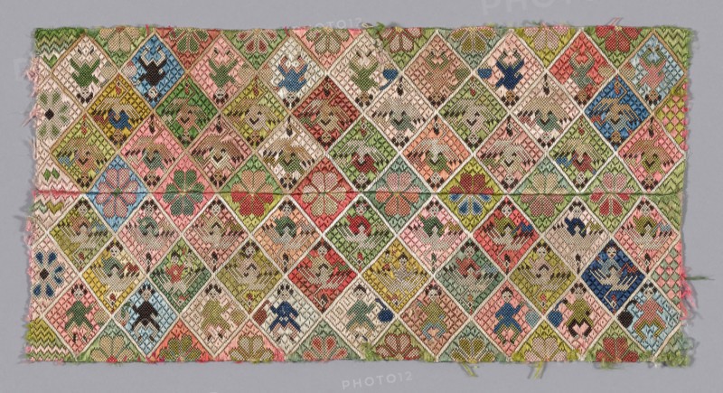Fragment (Touser Bands), Qing dynasty (1644–1911), 1875/1900, Han-Chinese, China, Design of figures riding cranes, embroidered on gauze., 15.6 × 30.5 cm (6 1/8 × 12 in.)