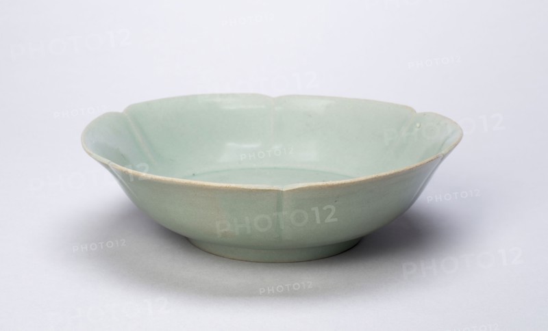 Shallow Foliate Bowl, Goryeo dynasty (918–1392), 12th century, Korea, Korea, Stoneware with celadon glaze, H. 4.8 cm (1 7/8 in.), diam. 17.4 cm (6 7/8 in.)