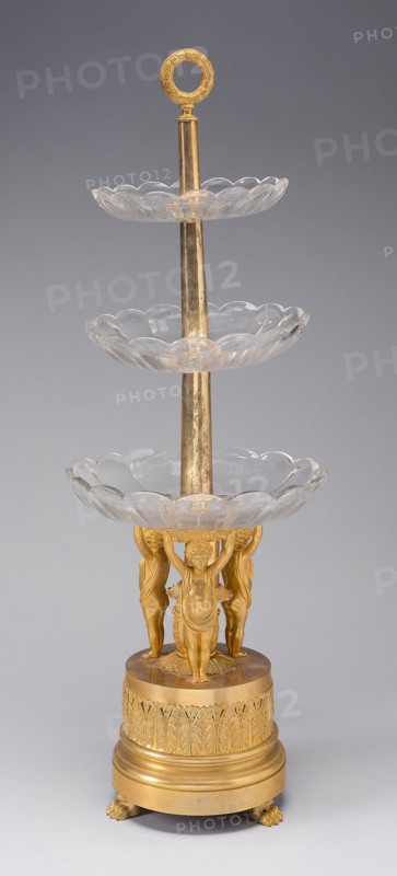 Epergne, c. 1810/20, Possibly Pierre-Philippe Thomire (French, 1751-1843), Paris, France, Paris, Gilded bronze and glass, H. 61 cm (24 in.)