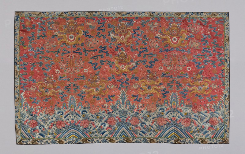 Panel (Furnishing Fabric), Qing Dynasty, (1644–1911), 1840/70, Manchu, China, 113 × 181.3 cm (44 1/2 × 71 3/8 in.)
