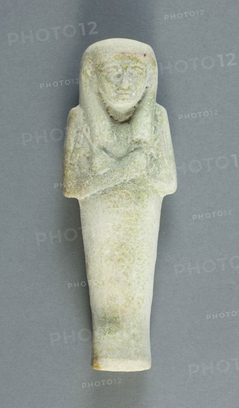 Shabti, Third Intermediate Period, Dynasties 21–22 (about 1069–715 BC), Egyptian, Egypt, Faience, 13.7 × 4.7 × 3.8 cm (5 3/8 × 1 7/8 × 1 1/2 in.)