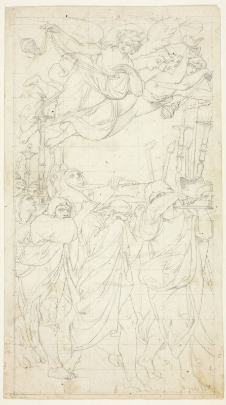 Funeral of the Virgin, n.d., Peter Cornelius (German, 1783-1867), after Ludovico Carracci (Italian, 1555-1619), Germany, Graphite on ivory wove paper, 320 x 179 mm