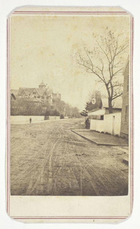 Untitled (carriage tracks), n.d., Joshua Appleby Williams, American, active 1850-1880s, United States, Albumen print, 8.3 x 5.5 cm (image), 10 x 6 cm (card)