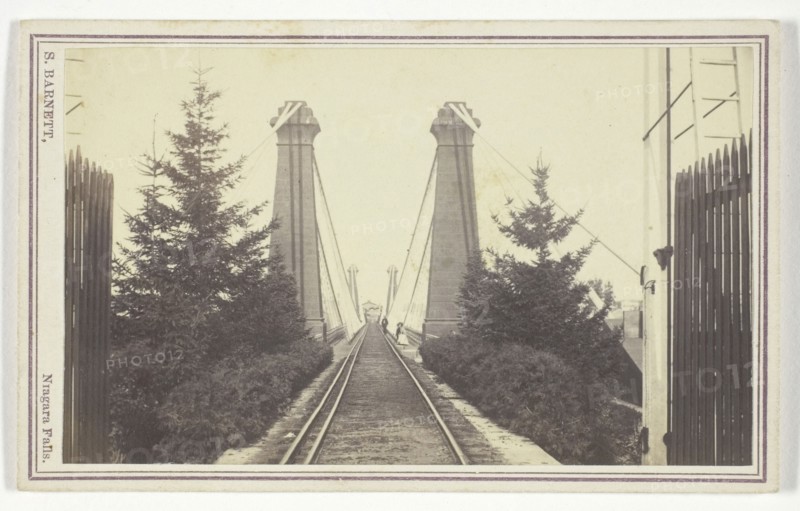 Railway Suspension Bridge, Niagara Falls, 19th century, S. Barnett, American, United States, Albumen print (carte-de-visite), 5.4 x 9.1 cm (image), 6.2 x 10.1 cm (card)
