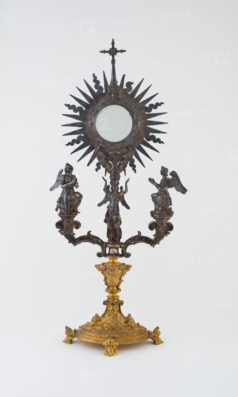 Monstrance, 1631, Spain, Silver and gilt bronze, 61.9 x 28.6 x 17.2 cm (24 3/8 x 11 1/4 x 6 3/4 in.)