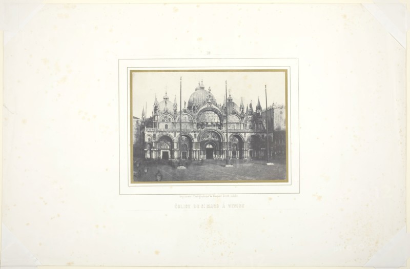 Eglise de St. Marc à Venise, 1851, Louis-Désiré Blanquart-Evrard, French, 1802–1872, France, Salted paper print, 14.4 × 20.3 (image/papr), 34.8 × 53.7 cm (mount)