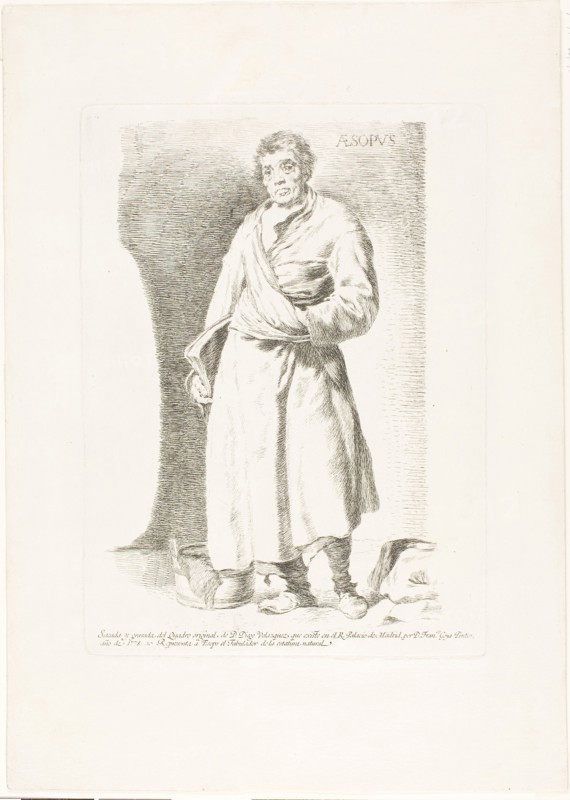 Aesop, 1778, Francisco José de Goya y Lucientes (Spanish, 1746-1828), after Diego Velázquez (Spanish, 1599-1660), Spain, Etching with engraved inscription on laid paper, 180 x 270 mm (image), 220 x 300 mm (plate), 305 x 430 mm (sheet)