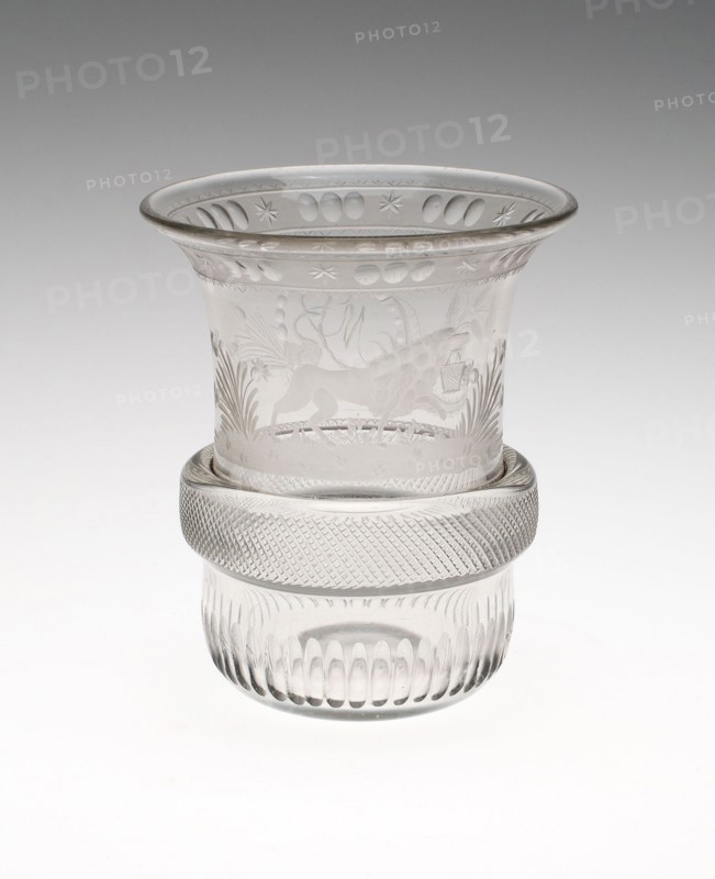 Beaker, c. 1810/20, Germany, Glass, 10.8 x 9.1 cm (4 1/4 x 3 9/16 in.)