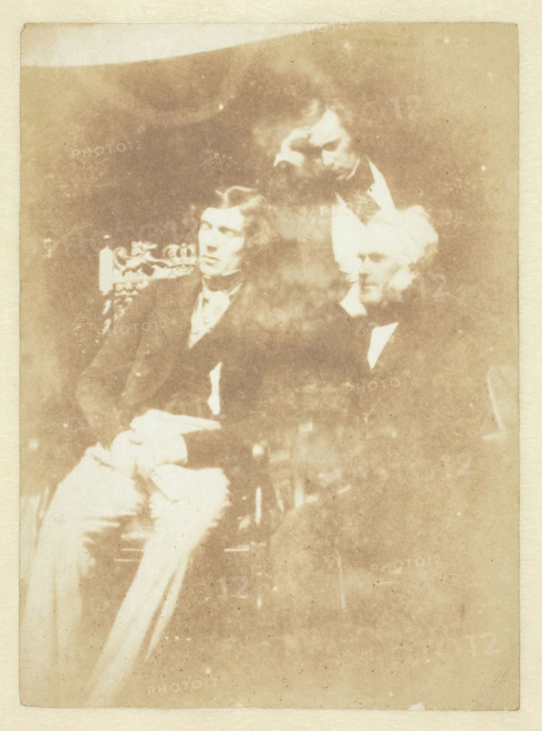 James Gordon, William Hanna D.D. and ‘Mr. Cowan’, 1843/47, David Octavius Hill, Scottish, 1802–1870, Robert Adamson, Scottish, 1821–1848, William Henry Fox Talbot (Formerly attributed to), English, 1800–1877, Scotland, Salted paper print, 15.6 x 11.4 cm (image/paper), 29 x 39.2 cm (mount)
