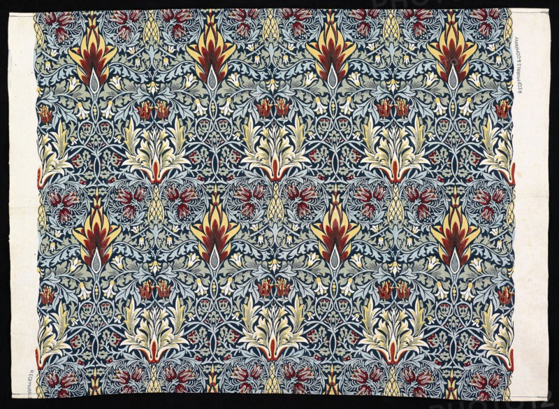 Snakeshead, Designed 1876 (produced 1925/40), Designed by William Morris (English, 1834–1896), Produced by Morris & Company, Decorators Ltd., 1925–1940, formerly Morris & Company, 1875–1905, Printed by Hencroft Dye Works, England, Staffordshire, Leek, London, Cotton, plain weave, block printed, 70.4 x 97.7 cm (27 5/8 x 38 1/2 in.)