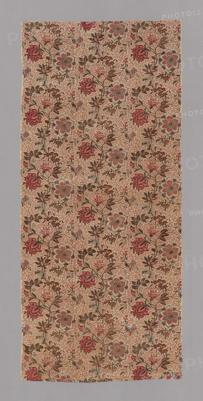 Panel, 1780s, France, probably Jouy-en-Josas, France, Linen and cotton, plain weave, block printed, 170.5 × 76.5 cm (67 1/8 × 30 1/8 in.)