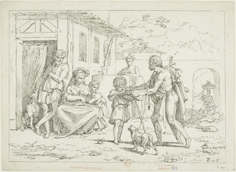 Homer, 1804–06, Pierre Nolasque Bergeret, French, 1782-1863, France, Lithograph on paper, 201 × 288 mm (image), 224 × 309 mm (sheet)