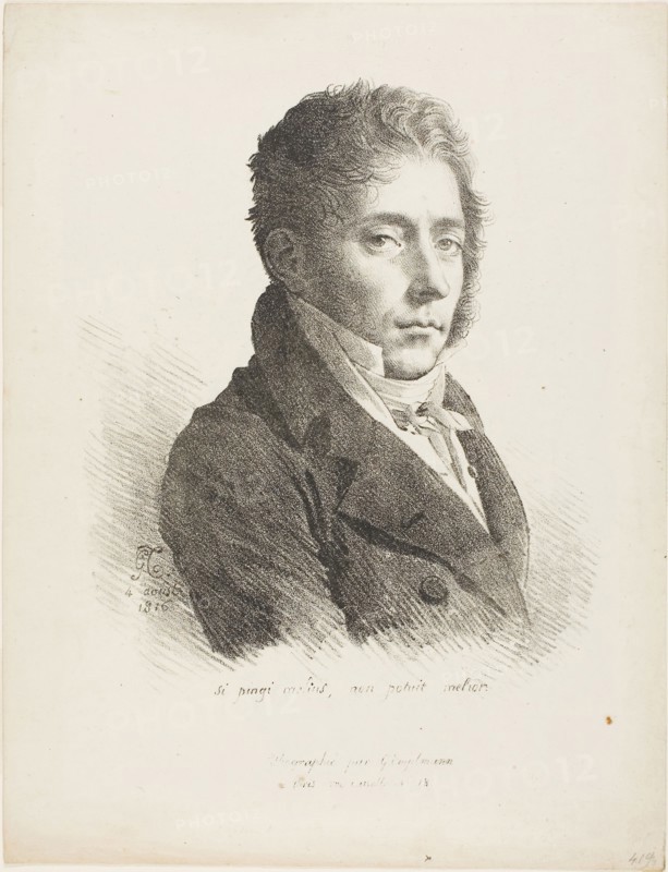 Portrait of Coupin de la Couperie, 1816, Anne-Louis Girodet de Roucy-Trioson (French, 1767-1824), printed by Gottfried Engelmann (French, 1788-1839), Paris, Lithograph in black on cream wove paper, 220 x 180 mm (image), 305 x 232 mm (sheet)