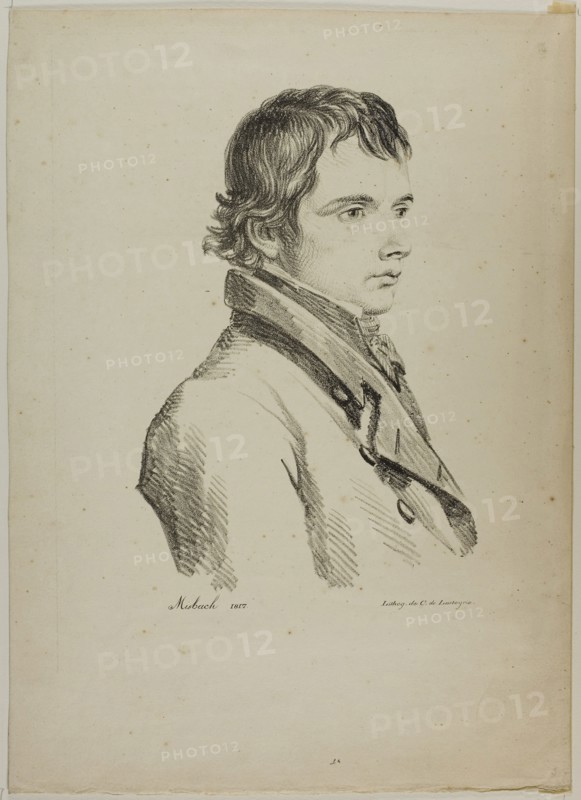 Portrait of a Man, 1817, Constant Misbach (French, 19th Century), printed by Comte de Charles Philibert Lasteyrie du Saillant (French, 1759-1849), France, Lithograph on black on cream wove paper, 230 × 157 mm (image), 357 × 261 mm (sheet)