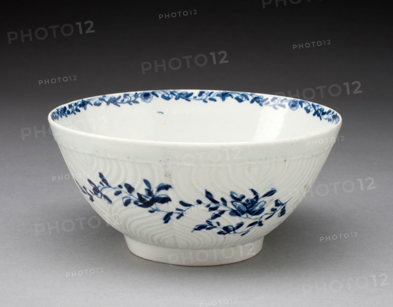 Slop Bowl, c. 1760, Worcester Porcelain Factory, Worcester, England, founded 1751, Worcester, Soft-paste porcelain, underglaze blue decoration, 7.1 x 14.9 cm (2 13/16 x 5 7/8 in.)