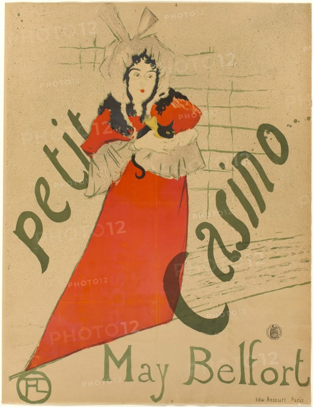 May Belfort, 1895, Henri de Toulouse-Lautrec, French, 1864-1901, France, Color lithograph poster on tan wove paper, 801 × 608 mm (image), 801 × 613 mm (sheet)