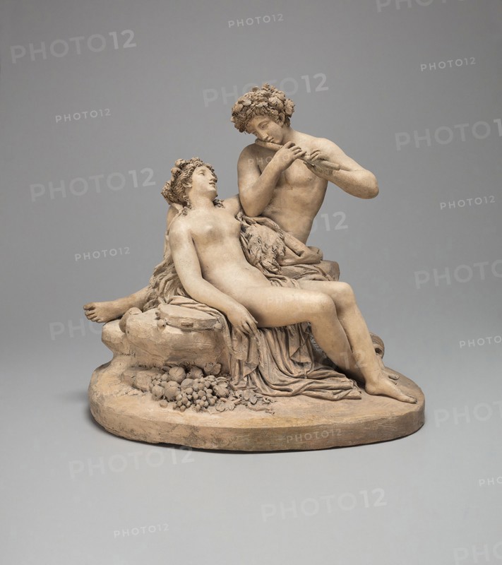 Shepherd and Shepherdess, 1790/1800, Joseph Charles Marin (Attributed to), French, 1759-1834, France, Terracotta, 37.2 × 30.8 cm (14 5/8 × 12 1/8 in.)