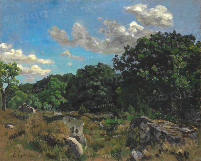 Landscape at Chailly, 1865, Frédéric Bazille, French, 1841-1870, France, Oil on canvas, 81 × 100.3 cm (31 7/8 × 39 1/2 in.)