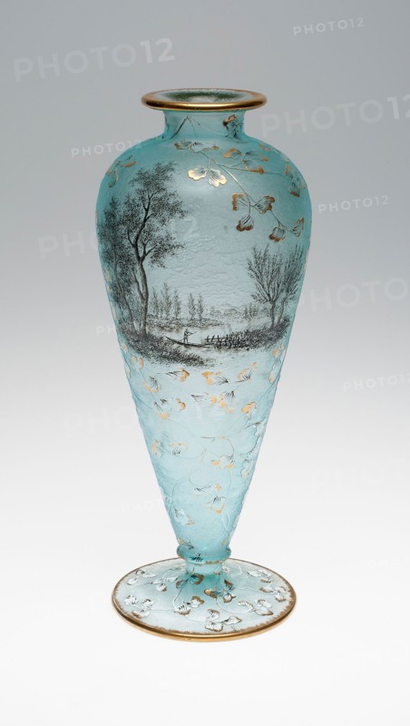 Vase, c. 1895, Daum Frères, Nancy, France, founded 1875, Nancy, Glass, blown, cut, acid finished, 29.2 x 10.3 cm (11 1/2 x 4 1/16 in.)