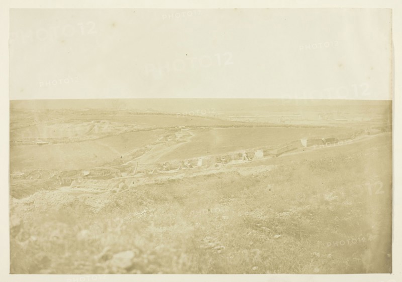 Batteries and Approaches of the English Right Attack upon the Redan, 1855, James Robertson, Scottish, c. 1813–d. after 1881, Scotland, Albumen print, 21.2 x 30.5 cm (image/paper), 32.1 x 40.5 cm (mount/page)
