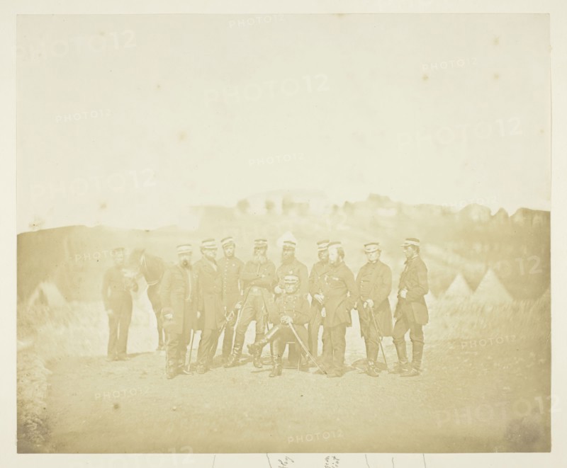 Group Portrait, 1855, James Robertson, Scottish, c. 1813–d. after 1881, Scotland, Albumen print, 23.7 x 28.8 cm (image/paper), 30.6 x 40.6 cm (mount/page)