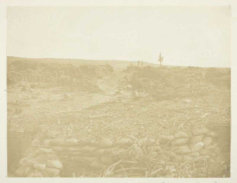 Road Opened Through Trenches, 1855, James Robertson, Scottish, c. 1813–d. after 1881, Scotland, Albumen print, 22.6 x 29.4 cm (image/paper), 32.2 x 40.5 cm (mount/page)