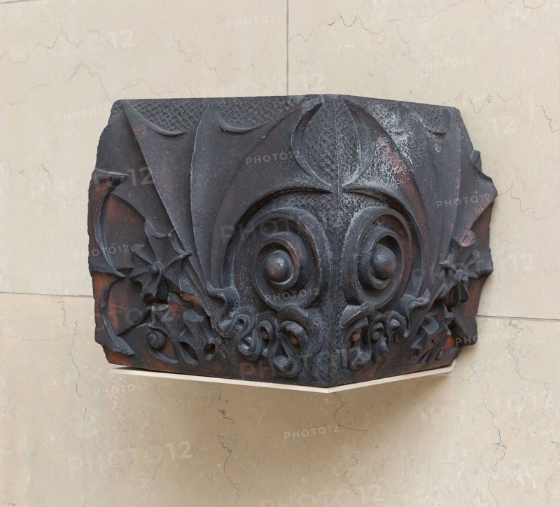 Benjamin Lindauer House, 3312 South Wabash, Chicago, Illinois: Corner Piece from a Chimney Stringcourse, 1885 (demolished 1959), Adler & Sullivan, American, 1883-1896, Chicago, Unglazed Terra-cotta, 14 × 16 × 15 in.
