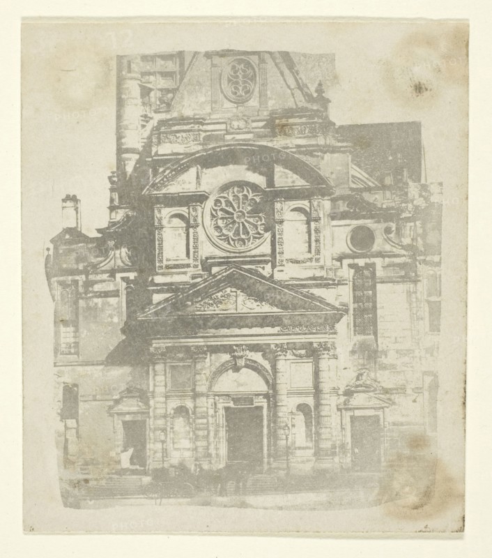 St. Etienne du Mont, Facade, c. 1853/58, William Henry Fox Talbot, English, 1800–1877, England, Photoglyphic engraving employing resin ground, 9.5 × 8.2 cm (image), 10.6 × 9.1 cm (paper)
