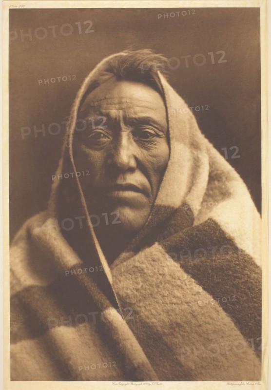 Middle Calf-Piegan, 1900, Edward S. Curtis, American, 1868–1952, United States, Photogravure, plate 202 from "The North American Indian, Volume 6" (1911), 39.1 x 26.3 cm (image), 45.2 x 29.6 cm (paper), 56 x 46.5 cm (mount)