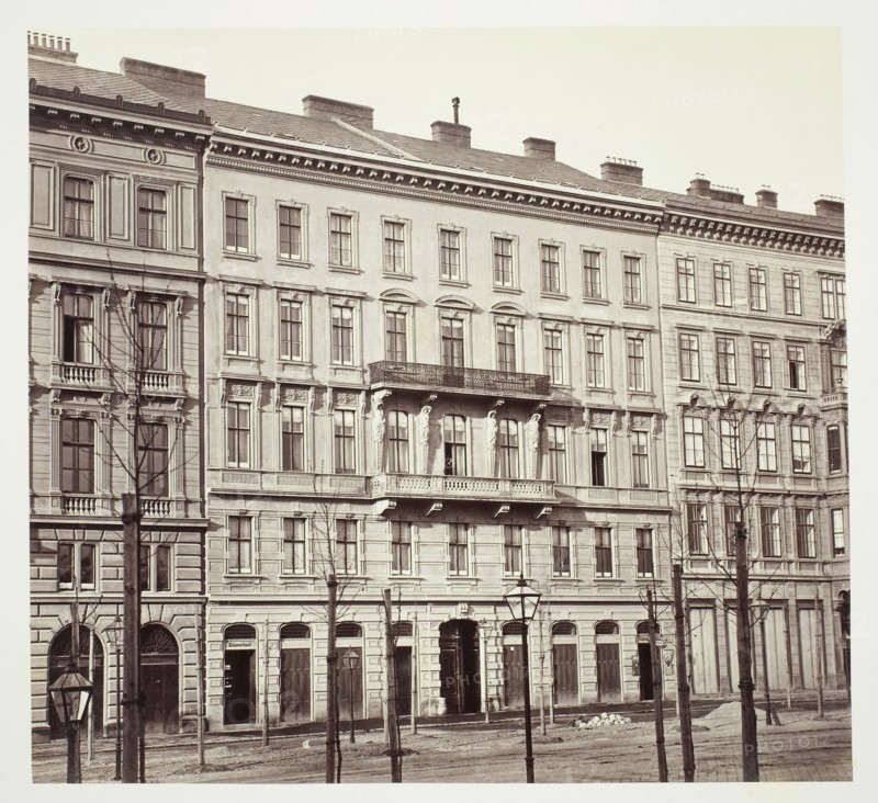 Opern-Ring No. 19, Wohnhaus des Herrn Karl Herzfeld, 1860s, Austrian, 19th century, Austria, Albumen print, 28 × 30.5 cm (image/paper), 42.8 × 61.3 cm (album page)