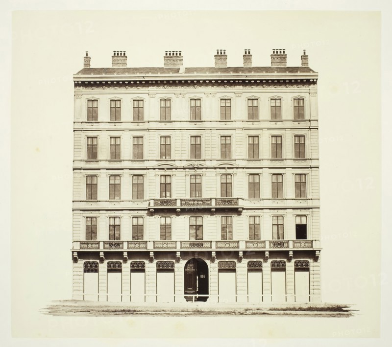 Kärnthner-Ring No. 12, Zinshaus des Grafen F. Abensberg und Traun, 1860s, Austrian, 19th century, Austria, Albumen print, 29.4 × 33.2 cm (image/paper), 42.7 × 61.2 cm (album page)