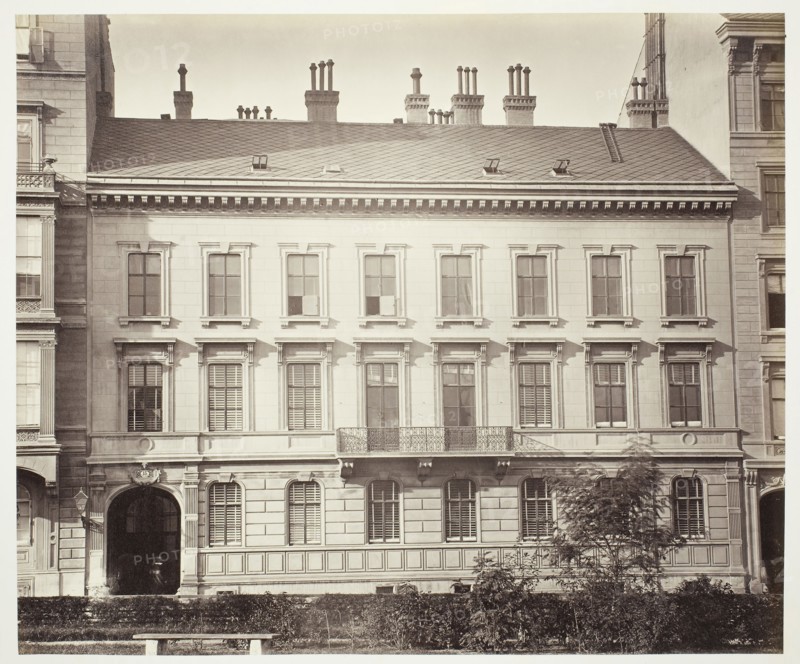 Türkenstraße No. 15, Wohnhaus des Grafen von Wimpfen, 1860s, Austrian, 19th century, Austria, Albumen print, 27.8 × 33.4 cm (image/paper), 42.6 × 61.2 cm (album page)