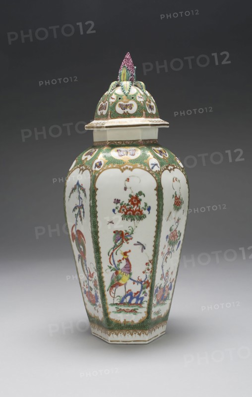 Vase, c. 1760/65, Bristol Porcelain Factories, England, 1770-1781/82, Bristol, Hard-paste porcelain and polychrome enamels, 38.4 × 17.1 × 17.1 cm (15 1/8 × 6 3/4 × 6 3/4 in.)
