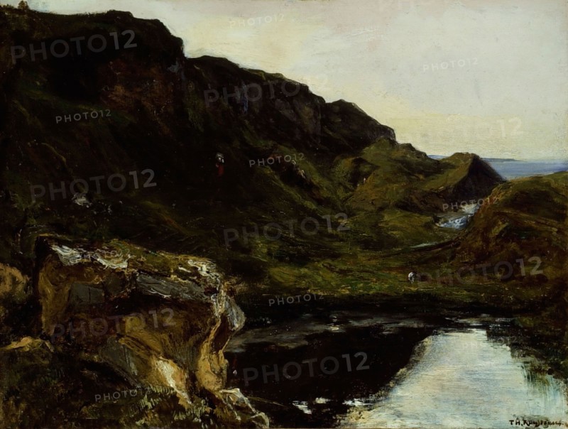 Landscape, c. 1835, Théodore Rousseau, French, 1812–1867, France, Oil on canvas, 13 1/16 × 17 1/16 in. (33.2 × 43.4 cm)