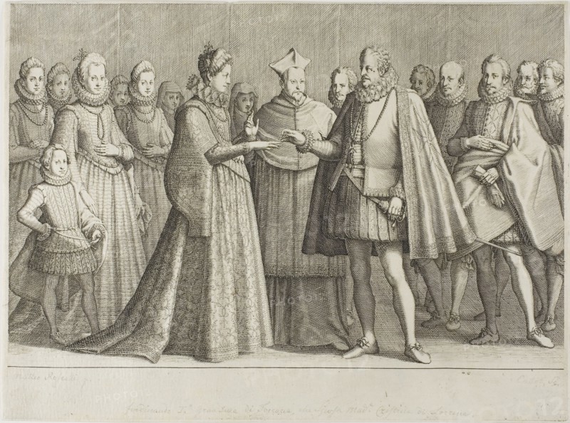 The Marriage of Ferdinand de’ Medici and the Duchess Christine de Lorraine, plate 1 from The Life of Ferdinand de Medici, 1616/20, Jacques Callot, French, 1592-1635, France, Engraving on ivory laid paper, 225 × 300 mm (sheet, trimmed to plate)