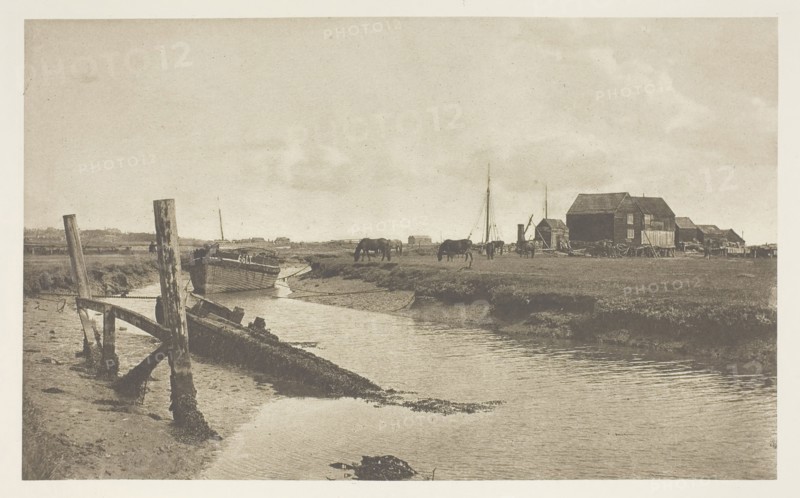A Tidal River, East Coast, 1880/90, printed April 1890, J. B. B. Wellington, English, 1858–1939, England, Photogravure, from "Sun Artists, No. 3" (1890), 11.5 × 18.8 cm (image), 28 × 38.1 cm (paper)