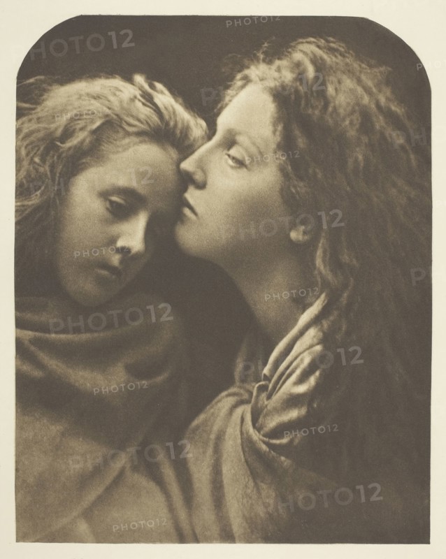 The Kiss of Peace, 1869, printed 1890, Julia Margaret Cameron, English, 1815–1879, England, Photogravure, from "Sun Artists, Number 5" (1890), 21.9 × 17.1 cm (image), 38.1 × 28.1 cm (paper)
