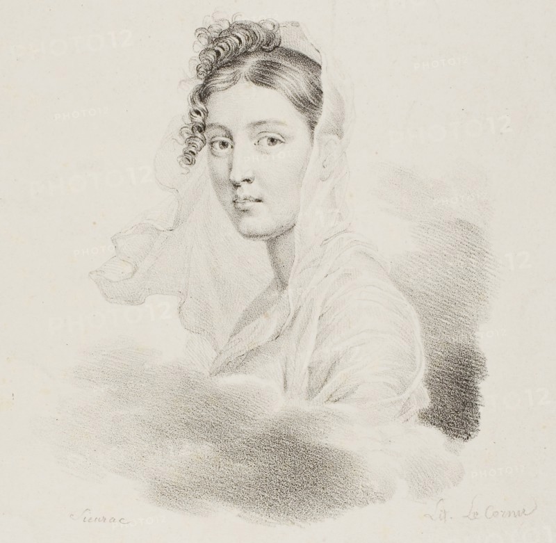 Portrait of a Woman, n.d., Francois-Joseph-Juste Sieurac (French, 1781-1832), probably printed by Lecornu (French, 18th-19th century), France, Lithograph in black on ivory wove paper, 190 × 142 mm (image), 347.5 × 271 mm (sheet)