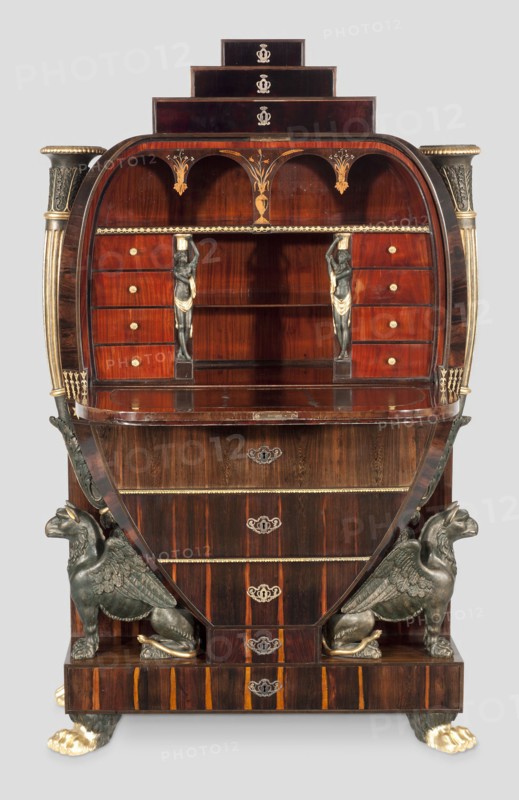 Fall-Front Desk, c. 1810, Vienna, Austria, Vienna, Various woods and gilt-bronze mounts, 141 × 91.4 × 39.4 cm (55 1/2 × 36 × 15 in.)