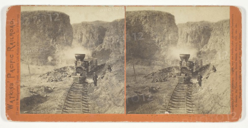 Untitled (Central Pacific Railroad), 1864/69, printed 1870, Alfred A. Hart, American, 1816–1908, United States, Albumen print, stereo, from the series "Watkin's Pacific Railroad