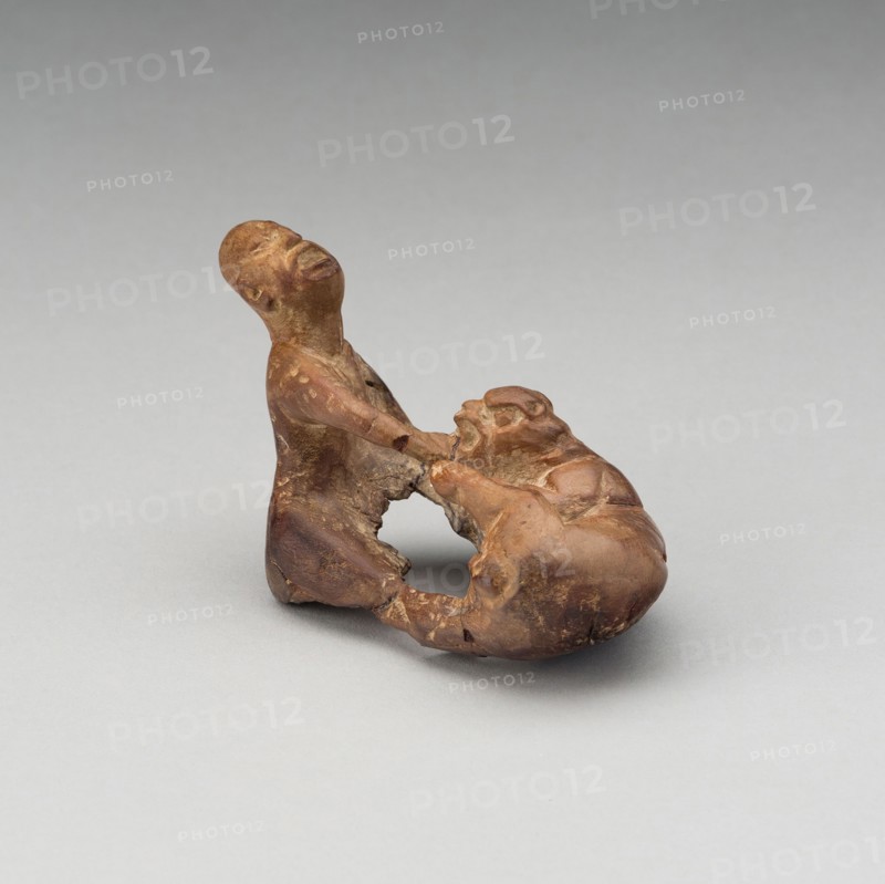 Figure of a Jaguar Attacking a Man, Probably A.D. 250/900, Maya, Possibly Tabasco, Mexico, México, Wood, 4.5 x 7 cm (1 3/4 x 2 3/4 in.)