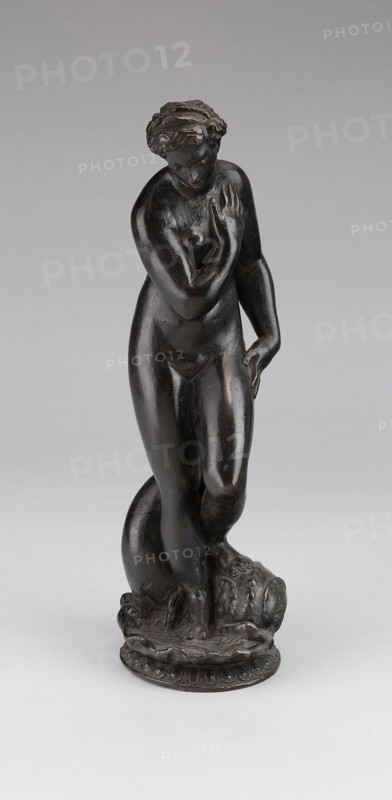Aphrodite, c. 1570, Girolamo Campagna (Workshop of), Italian, 1549-before 1625, Italy, Bronze, dark brown patina, 28 1/2 x 6 x 7 3/4 in. (72.4 x 15.2 x 19.7 cm)