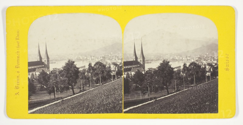 Lucerne, 1850/77, A. Braun, French, 1811–1877, France, Albumen print, stereo, from the series "Suisse