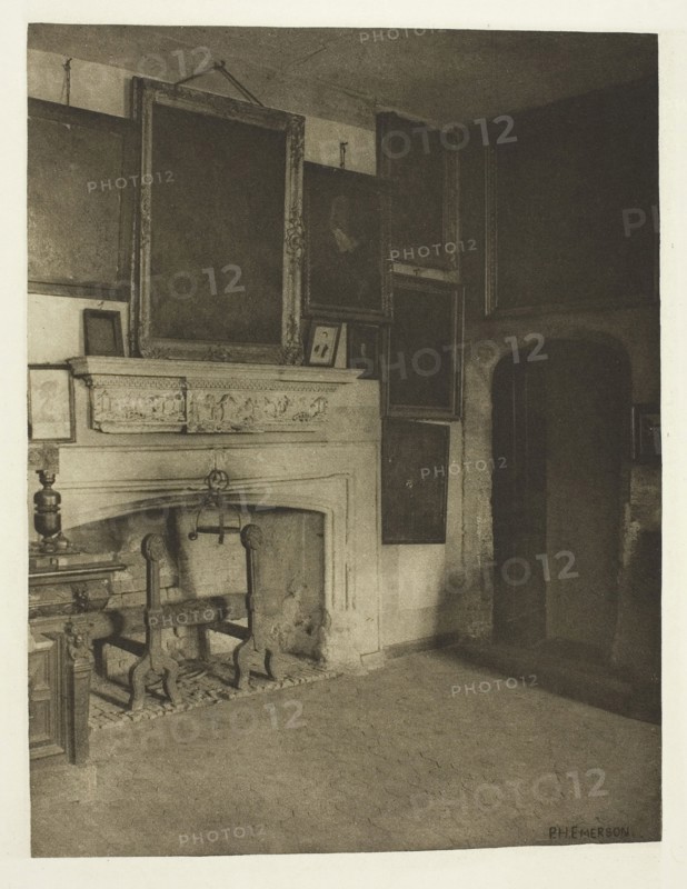 The Conspirator’s Room, Old Rye House, 1880s, Peter Henry Emerson, English, born Cuba, 1856–1936, England, Photogravure, plate XIV from the album "The Compleat Angler or the Contemplative Man's Recreation, Volume I" (1888), edition 109/250, 17.8 × 13.7 cm (image), 20.7 × 15.9 cm (paper), 32 × 24.9 cm (album page)