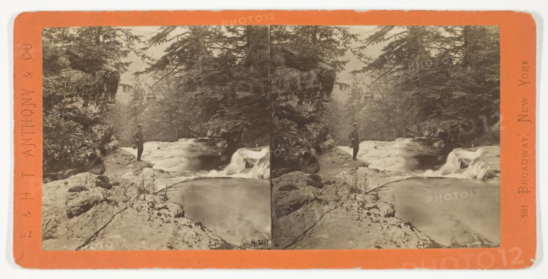 Looking Down the Kauterskill, from the New Laurel House, 1869/1900, Anthony & Company, American, active 1848–1901, United States, Albumen print, stereo, No. 4202 from the series "The Glens of the Catskills