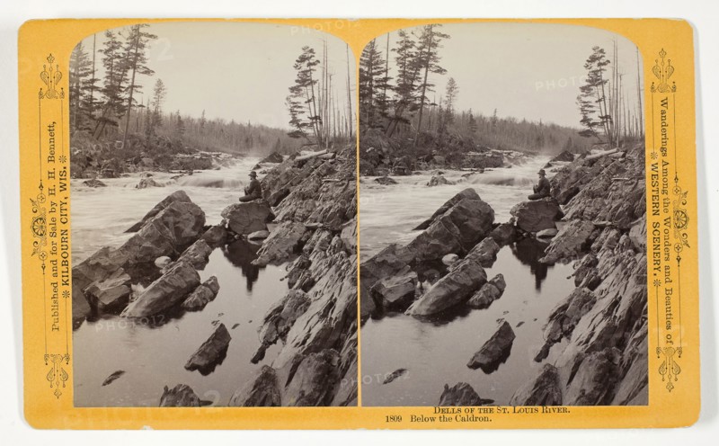 Below the Caldron, 1889, Henry Hamilton Bennett, American, born Canada, 1843–1908, United States, Albumen print, stereo, No. 1809 from the series "Dells of the St. Louis River