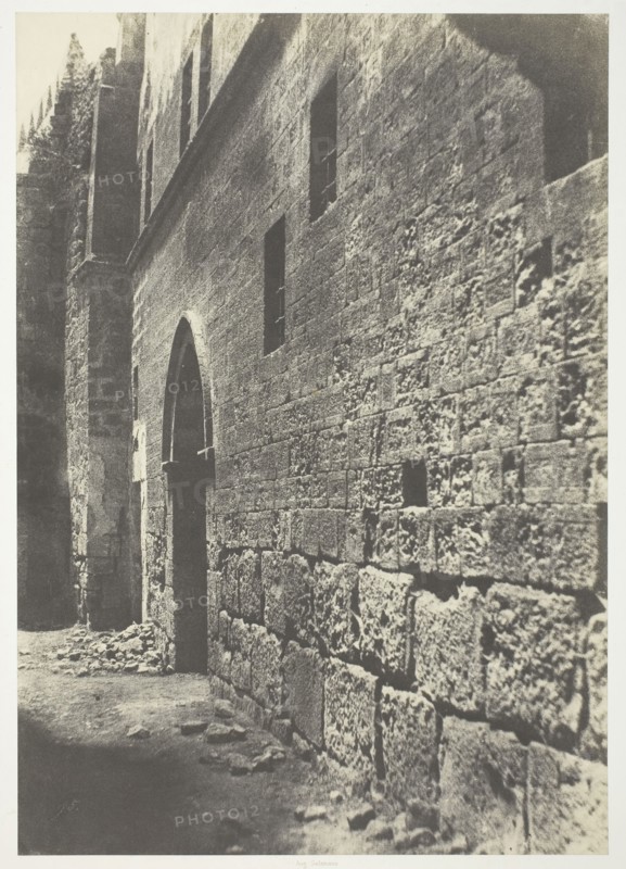Jérusalem, Auberge d’Allemagne, 1854, Auguste Salzmann, French, 1824–1872, France, Salted paper print, 33.4 × 23.5 cm (image), 60.3 × 43.8 cm (paper)