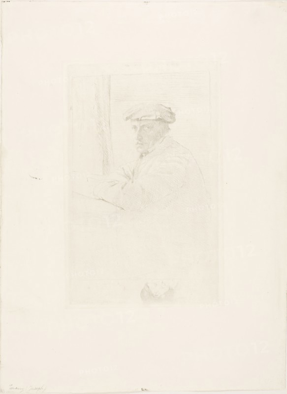 The Engraver Joseph Tourny, 1857, Edgar Degas, French, 1834-1917, France, Etching on cream laid paper, 231 × 145 mm (image/plate), 377 × 276 mm (sheet)