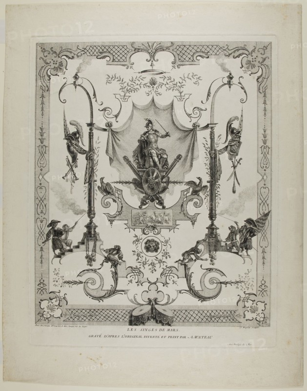 The Monkeys of Mars, n.d., Jean Moyreau (French, 1690-1762), after Jean Antoine Watteau (French, 1684-1721), France, Etching on paper, 430 × 358 mm (image), 471 × 374 mm (plate), 580 × 462 mm (sheet)